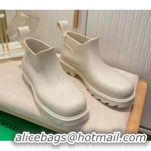 Best Quality Bottega Veneta Shine Rubber TPU Ankle Boots Blaster 021413 White