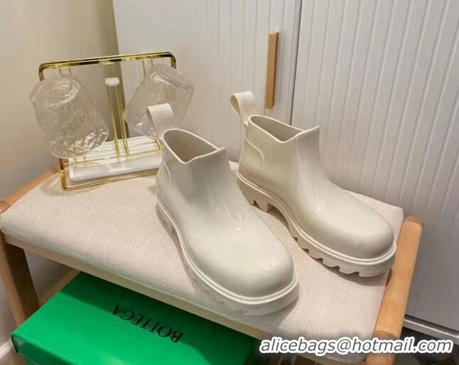 Best Quality Bottega Veneta Shine Rubber TPU Ankle Boots Blaster 021413 White