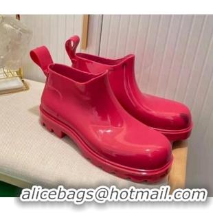 Super Quality Bottega Veneta Shine Rubber TPU Ankle Boots Lollipop Pink 021416