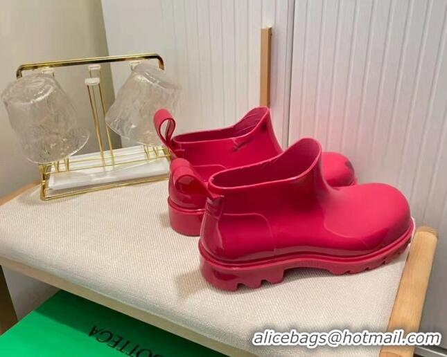 Super Quality Bottega Veneta Shine Rubber TPU Ankle Boots Lollipop Pink 021416