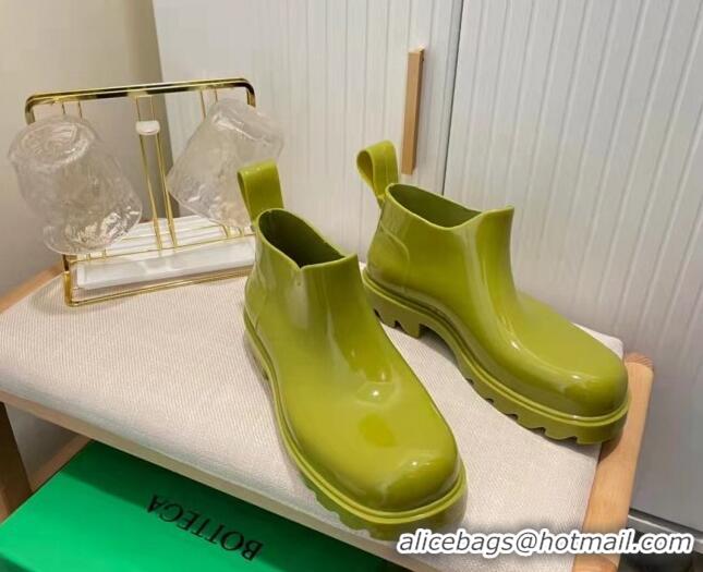 Low Cost Bottega Veneta Shine Rubber TPU Ankle Boots 021416 Kiwi Green