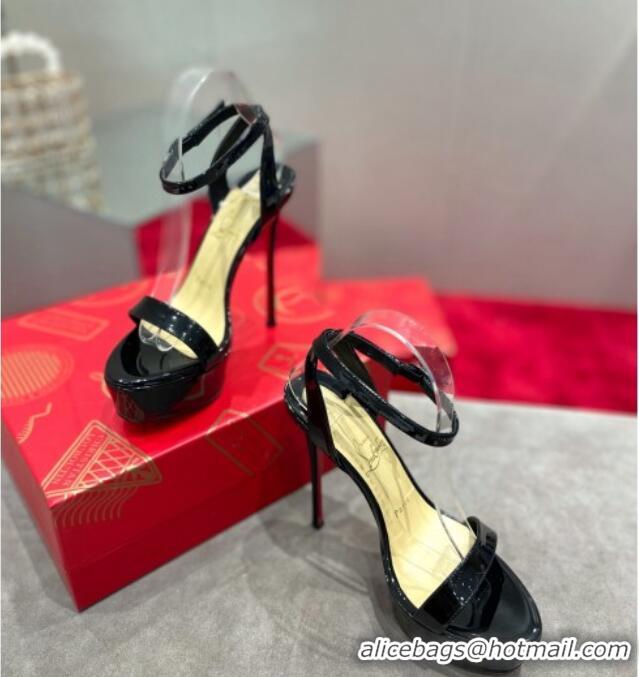 Grade Design Christian Louboutin Calf Leather High Heel Platform Pumps 15cm 021614 Black