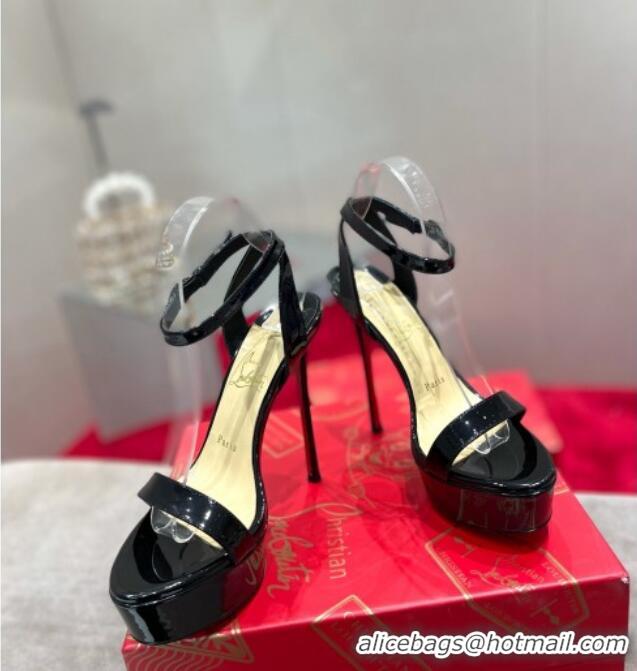 Grade Design Christian Louboutin Calf Leather High Heel Platform Pumps 15cm 021614 Black