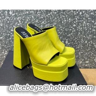 Grade Quality Versace Calfskin Platform Slide Sandals 15.5cm 011321 Yellow