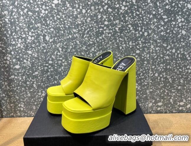 Grade Quality Versace Calfskin Platform Slide Sandals 15.5cm 011321 Yellow