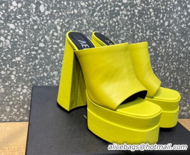 Grade Quality Versace Calfskin Platform Slide Sandals 15.5cm 011321 Yellow