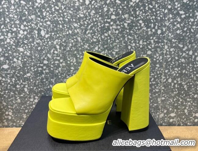 Grade Quality Versace Calfskin Platform Slide Sandals 15.5cm 011321 Yellow