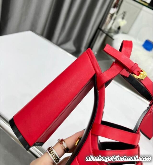 Grade Design Versace Calfskin La Medusa Platform Sandals 15.5cm 011329 Red