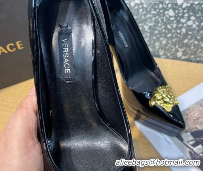 Good Product Versace La Medusa Patent Leather Plarform Pumps 14.5cm 011348 Black