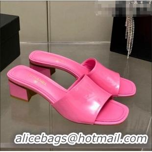 Best Quality Chanel Patent Calfskin Slide Sandals 4.5cm G38689 Pink 2022