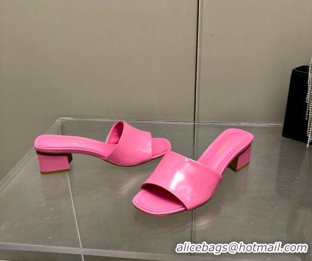 Best Quality Chanel Patent Calfskin Slide Sandals 4.5cm G38689 Pink 2022