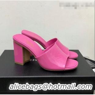 Promotional Chanel Patent Calfskin Slide Sandals 8.5cm G38688 Pink 2022