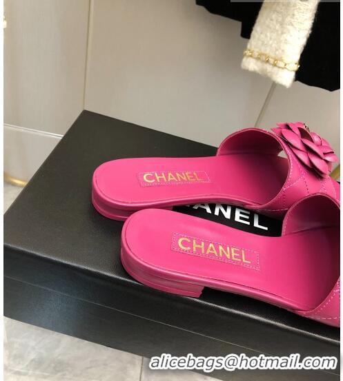 ​Discount Chanel Quilted Lambskin Slide Sandals 2.5cm with Bloom Charm C21508 Pink 2022