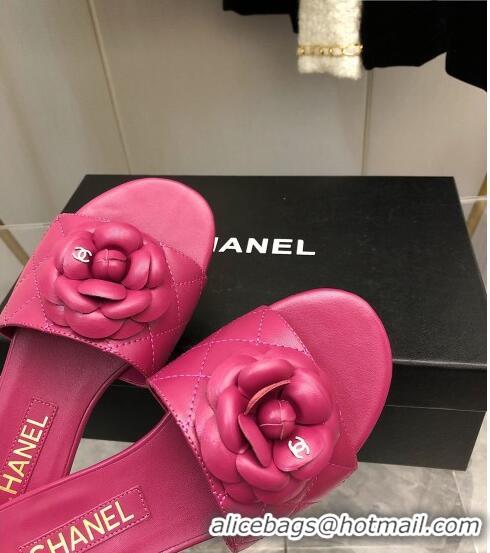 ​Discount Chanel Quilted Lambskin Slide Sandals 2.5cm with Bloom Charm C21508 Pink 2022