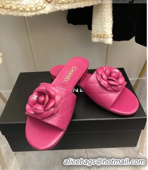 ​Discount Chanel Quilted Lambskin Slide Sandals 2.5cm with Bloom Charm C21508 Pink 2022