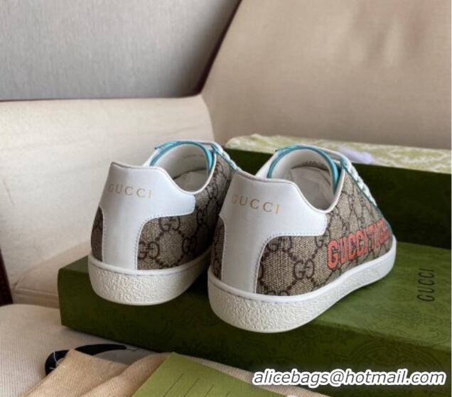 Best Price Gucci Tiger Ace GG Canvas Sneakers Blue Leather 021607