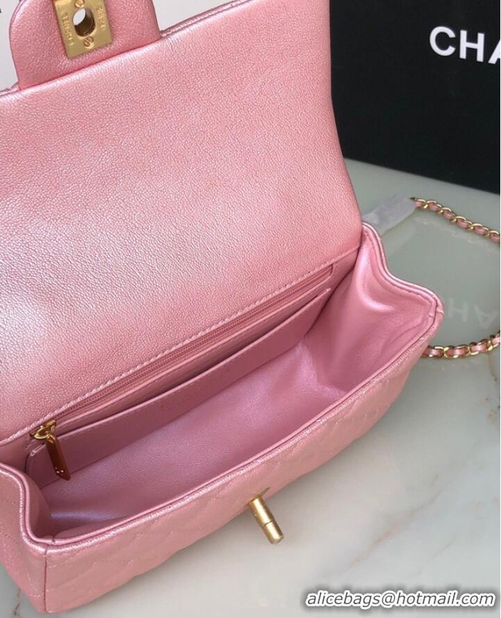 Inexpensive CHANEL mini flap bag with top handle AS2431 Rose