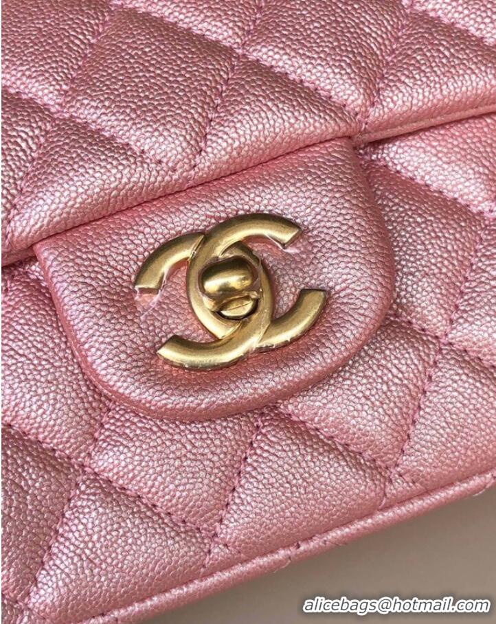 Inexpensive CHANEL mini flap bag with top handle AS2431 Rose