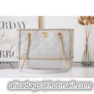 Popular Style Chanel Sheepskin Shoulder Bags AS2761 light gray