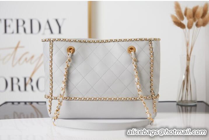 Popular Style Chanel Sheepskin Shoulder Bags AS2761 light gray