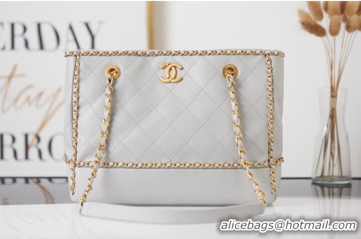 Popular Style Chanel Sheepskin Shoulder Bags AS2761 light gray