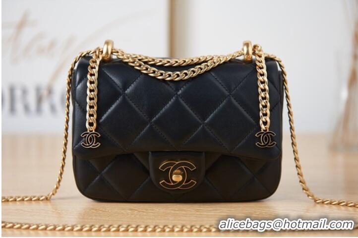 Well Crafted Chanel Flap Lambskin mini Shoulder Bag AS3113 black