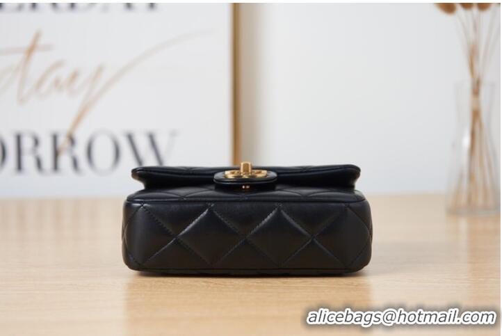 Well Crafted Chanel Flap Lambskin mini Shoulder Bag AS3113 black