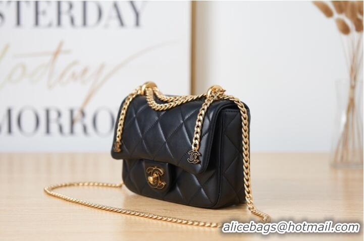 Well Crafted Chanel Flap Lambskin mini Shoulder Bag AS3113 black