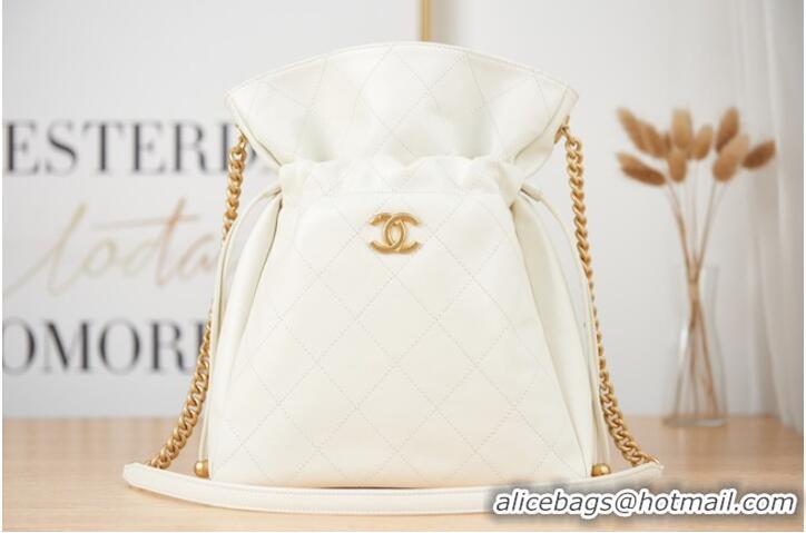 Unique Grade Chanel SMALL Lambskin Shoulder Bag AS2986 white