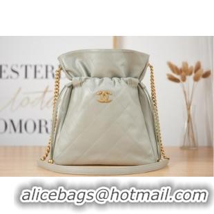 Famous Brand Chanel SMALL Lambskin Shoulder Bag AS2986 gray