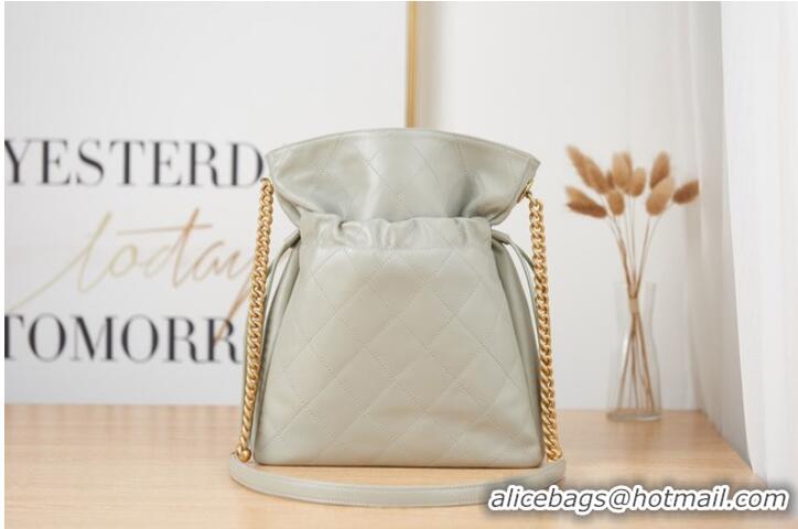 Famous Brand Chanel SMALL Lambskin Shoulder Bag AS2986 gray