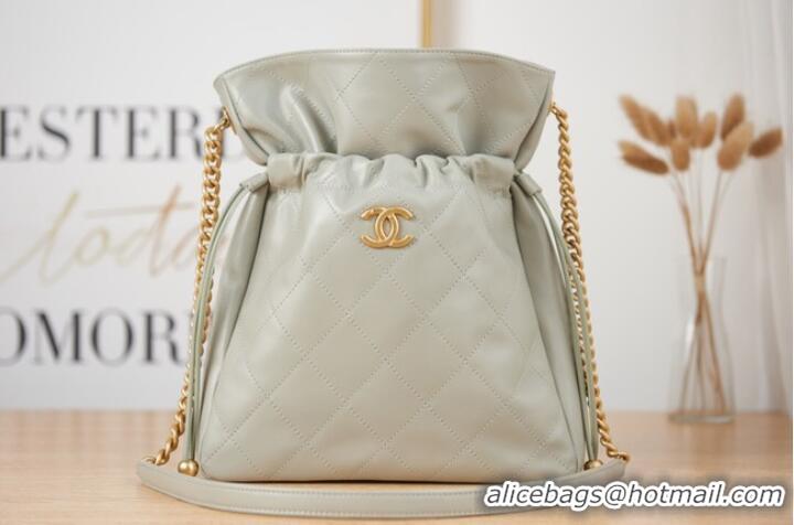 Famous Brand Chanel SMALL Lambskin Shoulder Bag AS2986 gray