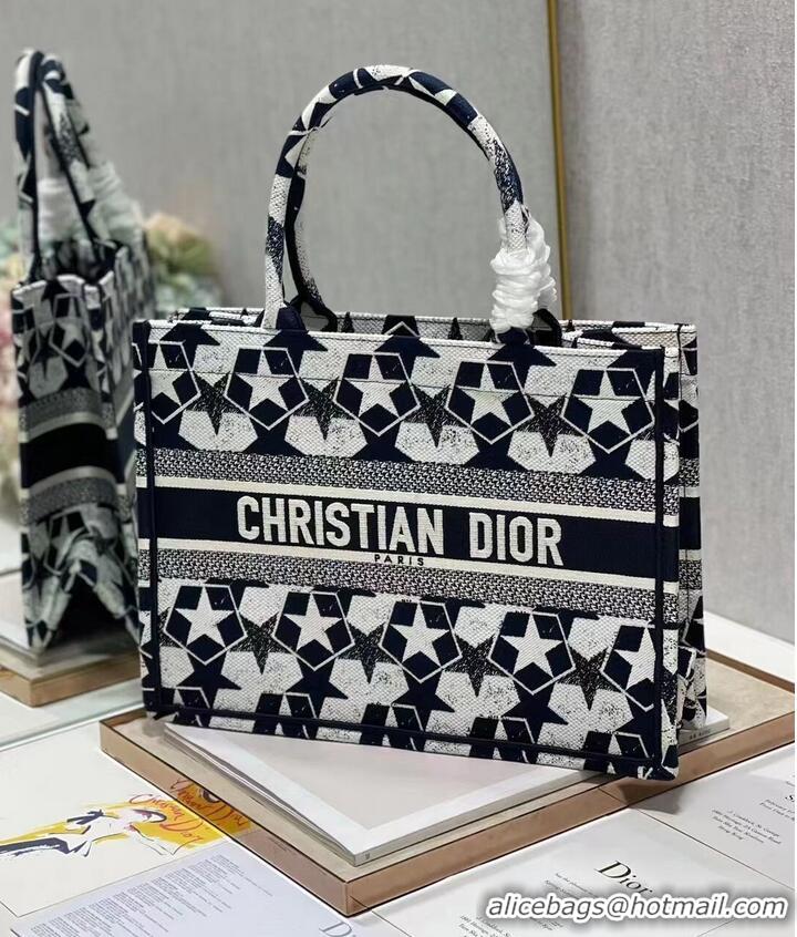 Famous Brand SMALL DIOR BOOK TOTE Embroidery C1212S-3