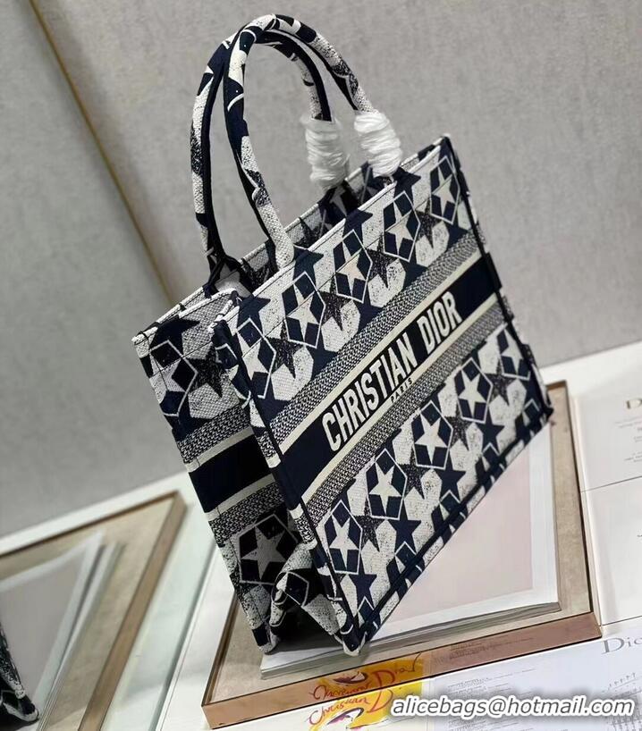 Famous Brand SMALL DIOR BOOK TOTE Embroidery C1212S-3