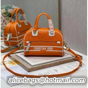 Super Quality DIOR medium Embossing leather tote Bag A9200 orange