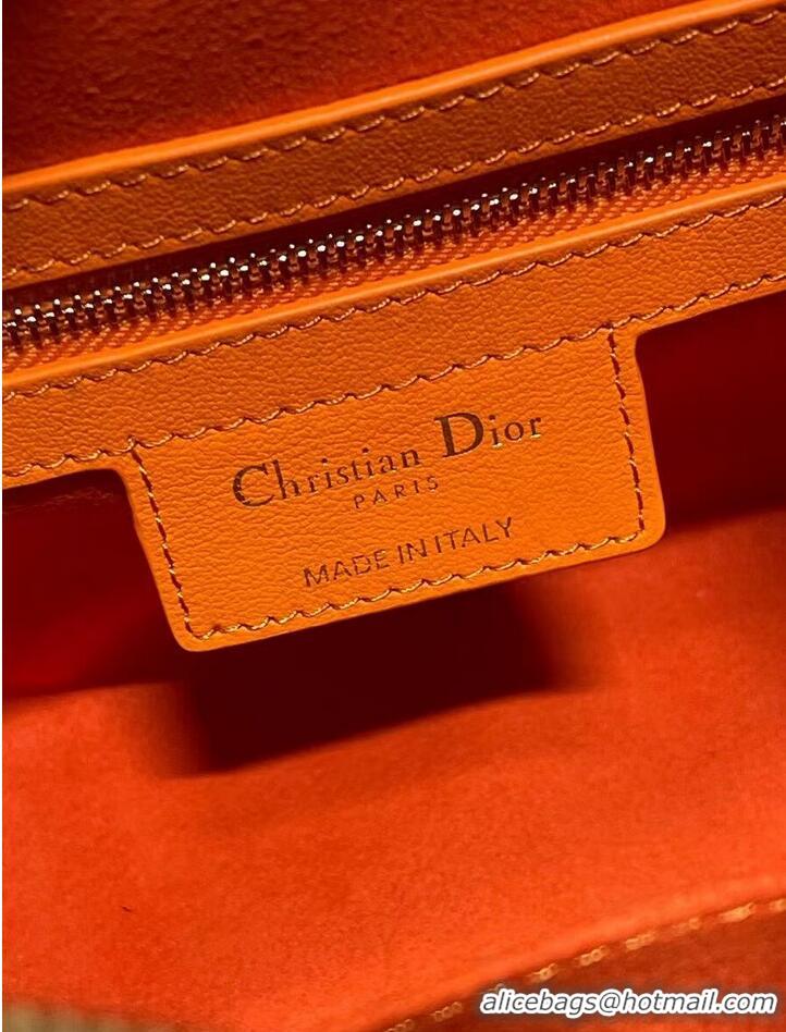 Super Quality DIOR medium Embossing leather tote Bag A9200 orange