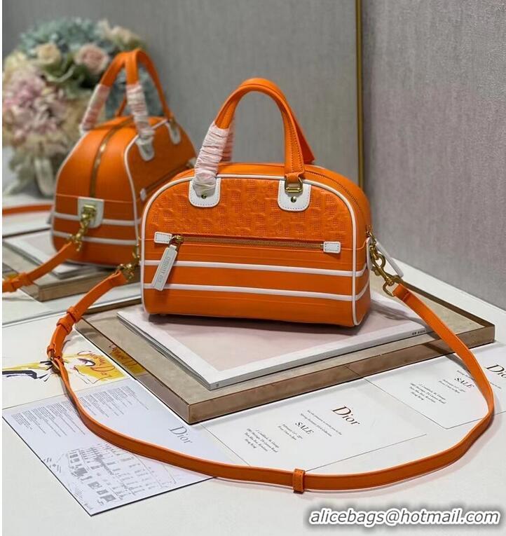 Super Quality DIOR medium Embossing leather tote Bag A9200 orange