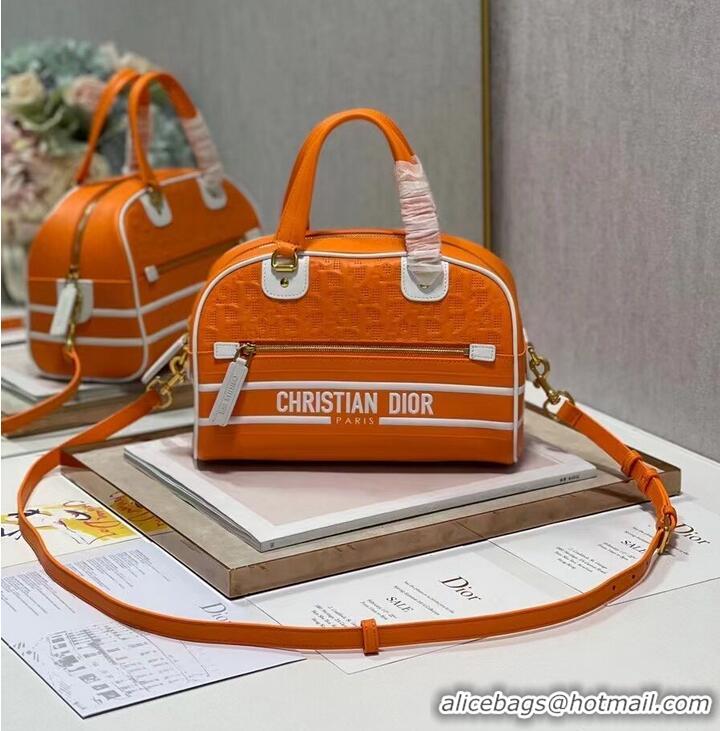 Super Quality DIOR medium Embossing leather tote Bag A9200 orange