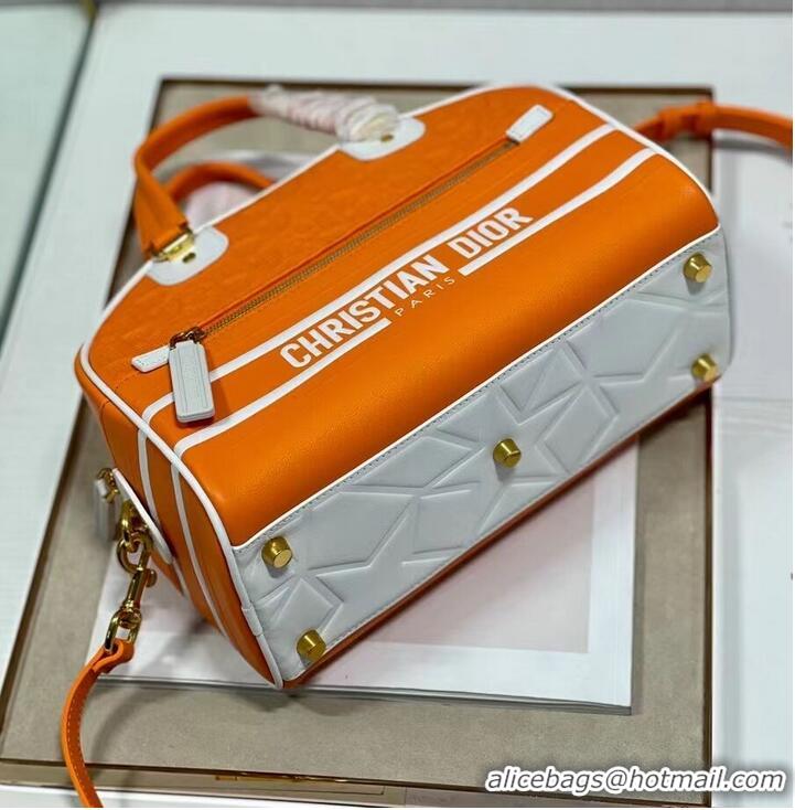 Super Quality DIOR medium Embossing leather tote Bag A9200 orange