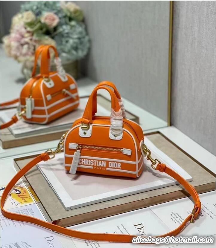 Buy Inexpensive DIOR small leather tote Bag C9201 orange