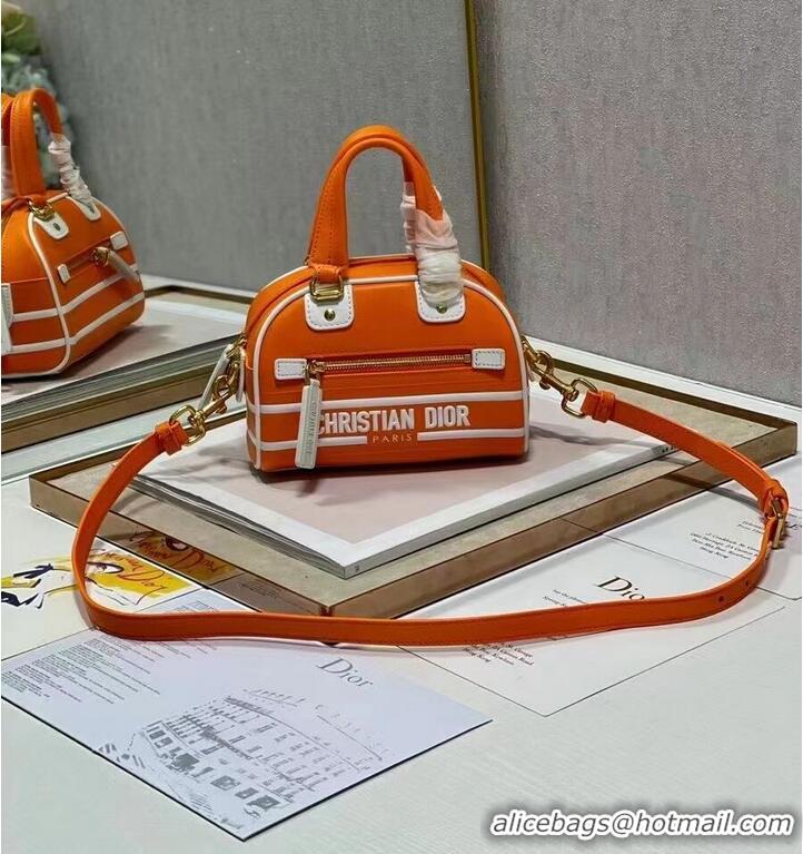 Buy Inexpensive DIOR small leather tote Bag C9201 orange