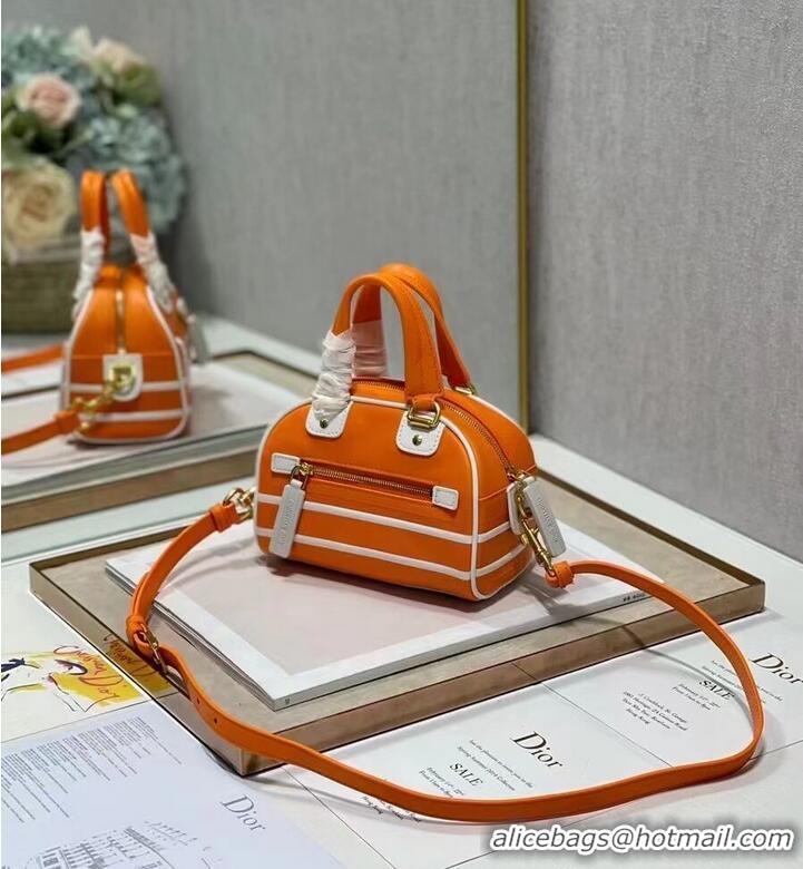 Buy Inexpensive DIOR small leather tote Bag C9201 orange