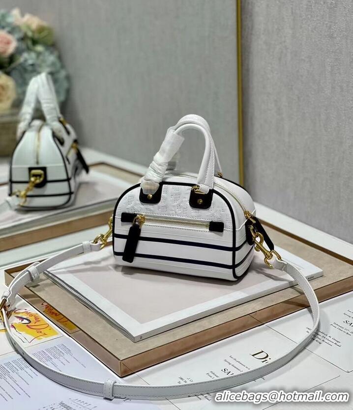 Most Popular DIOR small Embossing leather tote Bag C9201 white