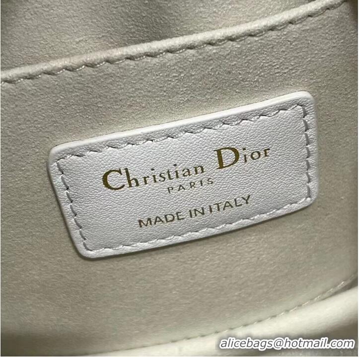 Most Popular DIOR small Embossing leather tote Bag C9201 white