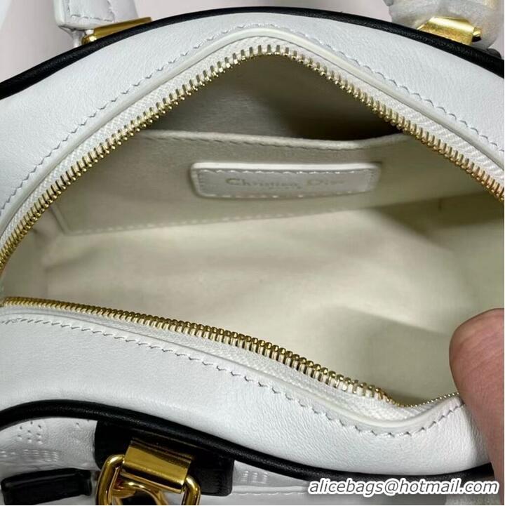 Most Popular DIOR small Embossing leather tote Bag C9201 white