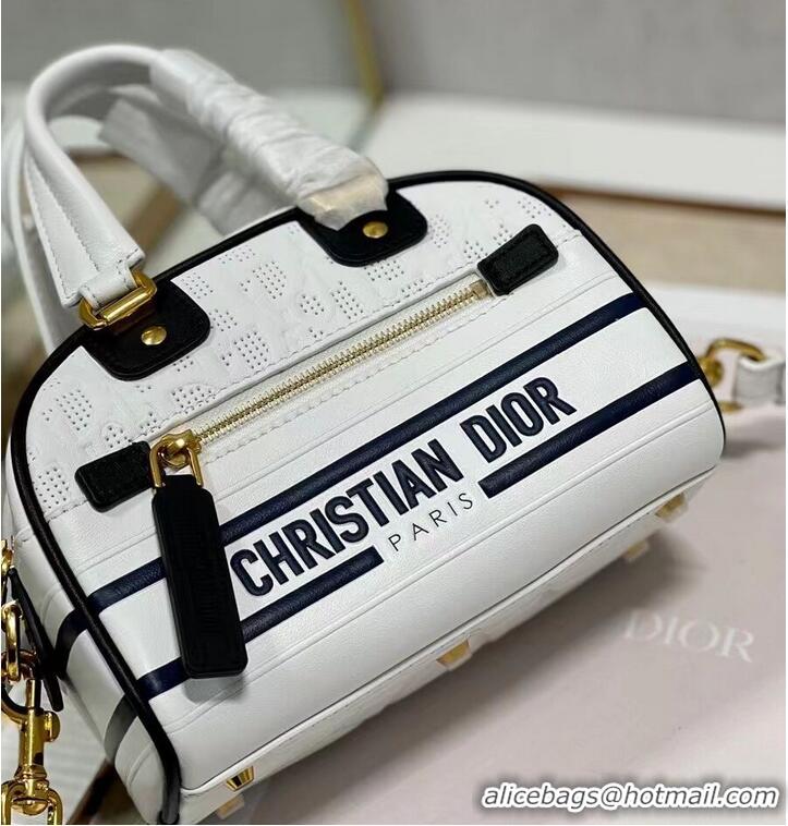 Most Popular DIOR small Embossing leather tote Bag C9201 white