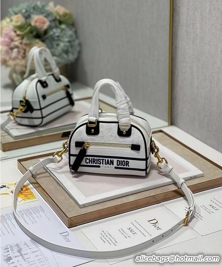 Most Popular DIOR small Embossing leather tote Bag C9201 white