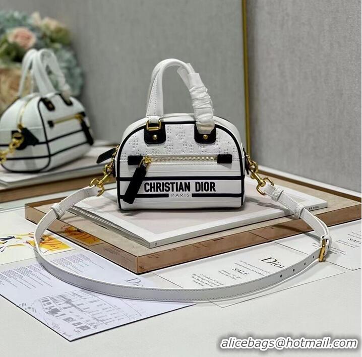 Most Popular DIOR small Embossing leather tote Bag C9201 white