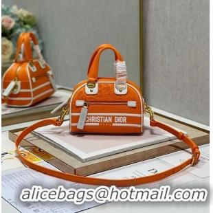 Promotional DIOR small Embossing leather tote Bag C9201 orange