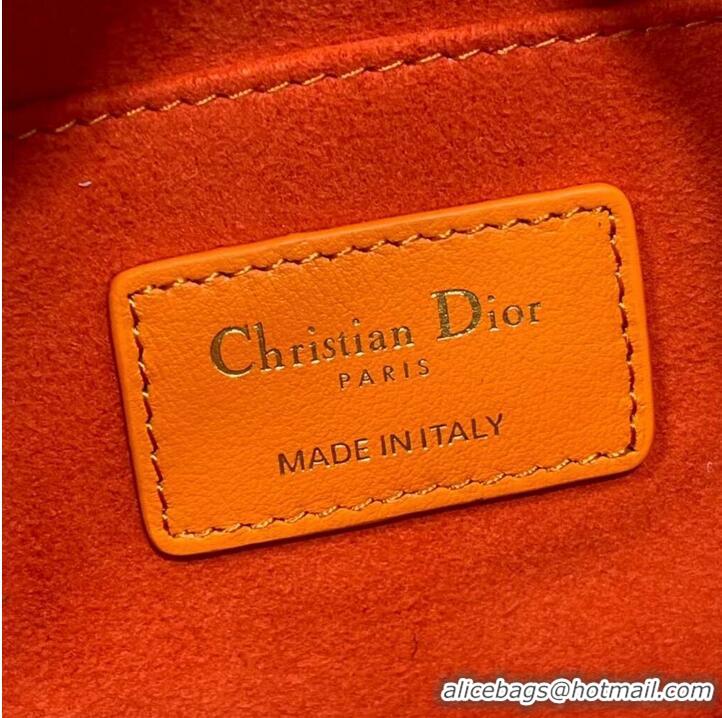 Promotional DIOR small Embossing leather tote Bag C9201 orange